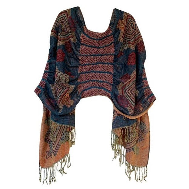 Wraps, Pashmina Ruffle Shawl, Creative And Unusual. (3 Colors)