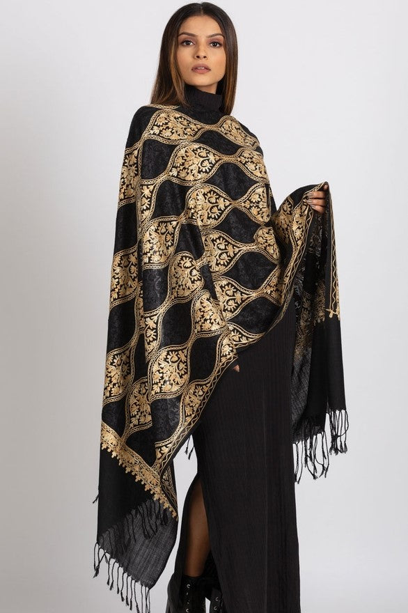 Surani Embroidered Wool Shawl. Collector's shawl.