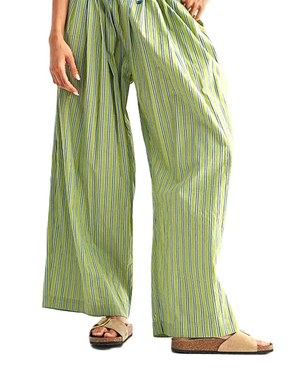 Pants. High Waisted, Wide Legged Cotton Stripe. The How of It