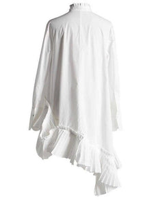 Great White Shirt with Asymmetrical Hem (available in Black also)