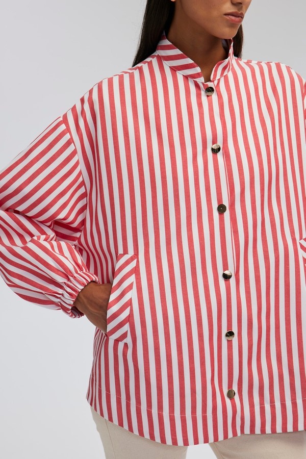 A Statement Piece Jacket, Easy Fit. Day or Night (Red Stripe)