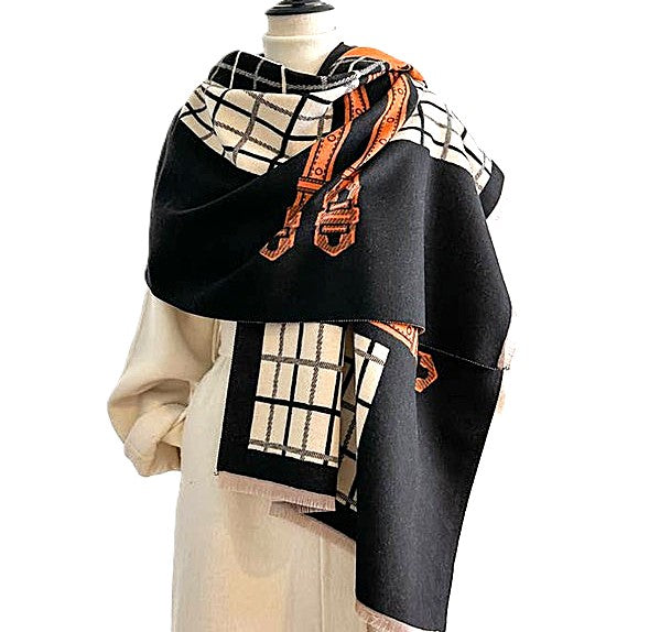 Sophisticated Cashmere Touch Reversible Wrap – Artisan Shawl (Available 2 Colors)