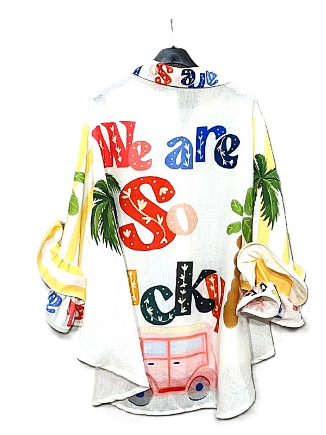 Top, Italian Blouse Steals The Beach Scene. Colorful