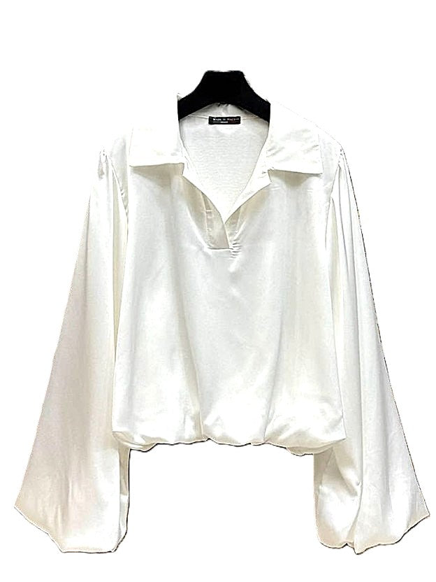 Top, Italian Satin Blouse Steals The Scene. (4 Colors)