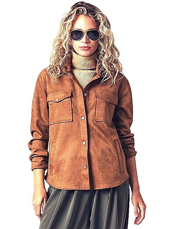 Jacket, Suede Shacket. The Perfect Layering Top, Soft To The Touch.
