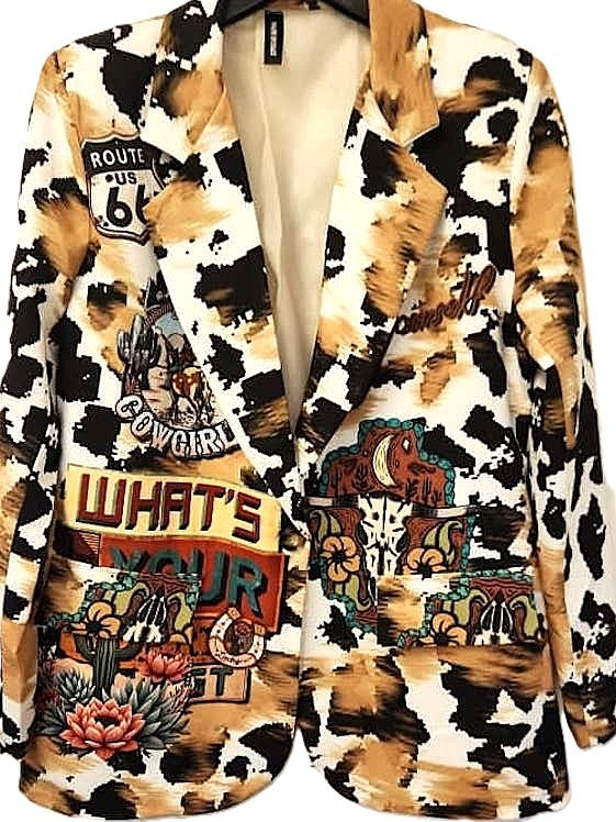 Contemporary One Size Italian Route 66 Cowgirl Adventure Blazer. Yahoo!