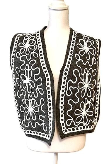Designer Handmade Embroidered Vest Is Classic. (Anthracite)