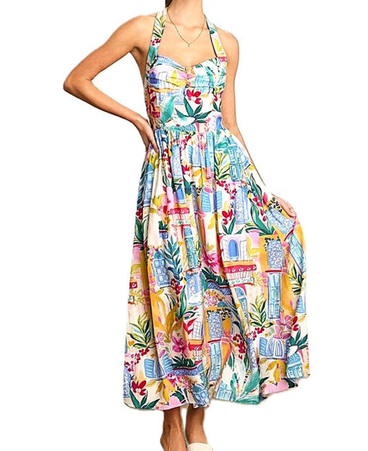 Dresses, Long Sweet Dreams Summer Halter Midi. (Multicolor)
