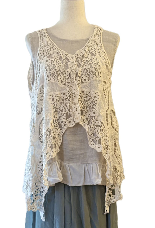 Tops: Knitted Pattern Vest Is On Trend