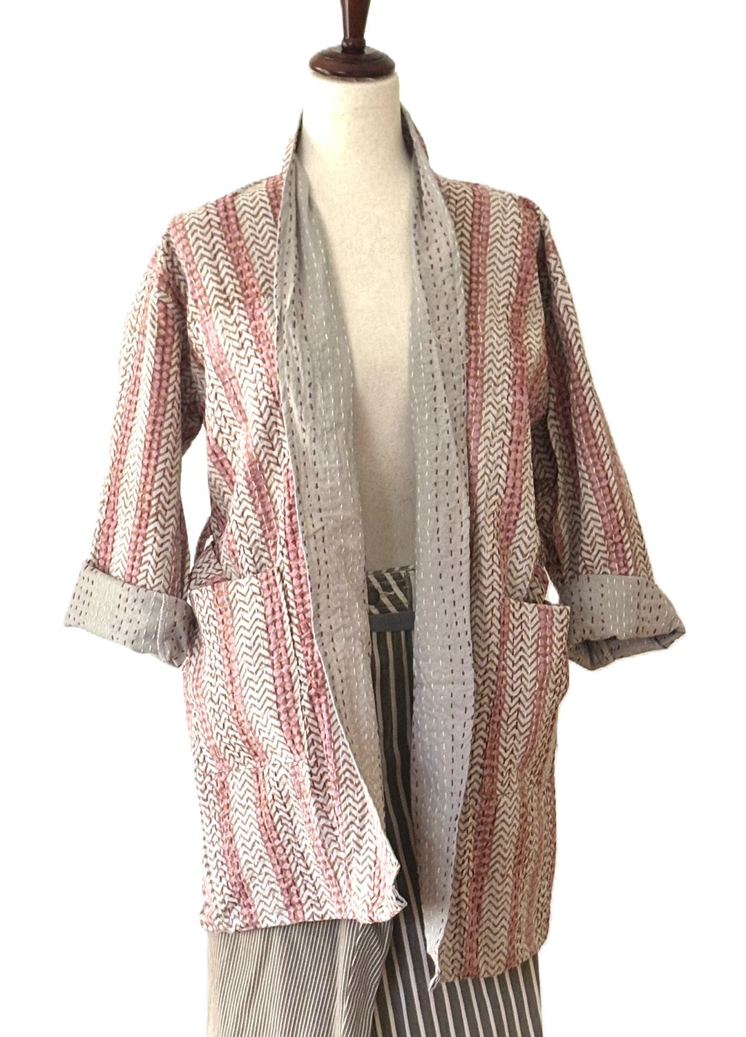 Jackets: Short, Handmade Block Printed Kimono. Sophisticated.
