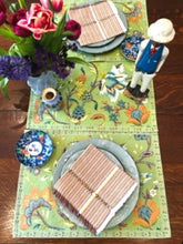 Set of 4 Hand Painted Designer Placemats (Floral Mint)