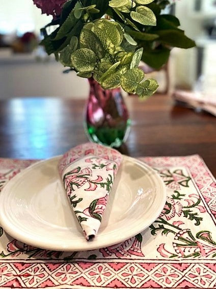 Cotton Place mats & Napkins. Beautiful Indian Block Printed Sets