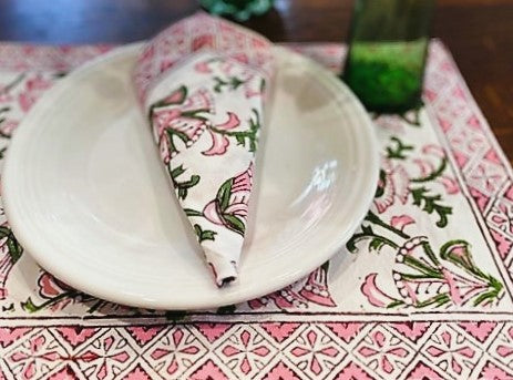 Cotton Place mats & Napkins. Beautiful Indian Block Printed Sets