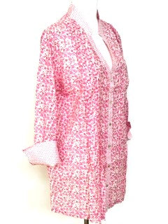 Colette Pink Cotton Pintuck Tunic