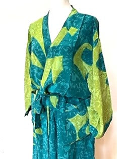 Luxury Weighted Silk Kimono Duster:  Elegant