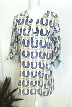 JUNO Navy Print Cotton Tunic Looks Fresh and New