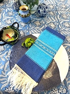 The Perfect Basic: Block Print Table Cloth For All Seasons. (60 x 90)