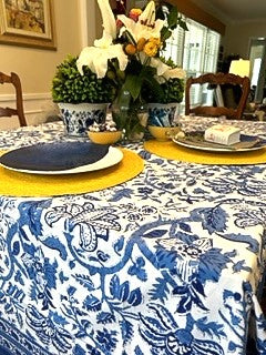 The Perfect Basic: Block Print Table Cloth That Changes With Accessories