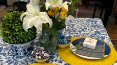 The Perfect Basic: Block Print Table Cloth That Changes With Accessories