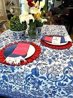 The Perfect Basic: Block Print Table Cloth That Changes With Accessories