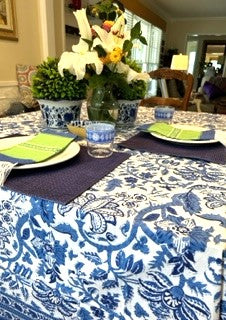 The Perfect Basic: Block Print Table Cloth That Changes With Accessories