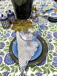 Smart Navy, White and Green Block Print Table Cloth (60x90) is exceptional.