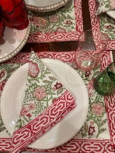 Hand Block Floral Printed Placemat and Napkin ( Sets of 6)