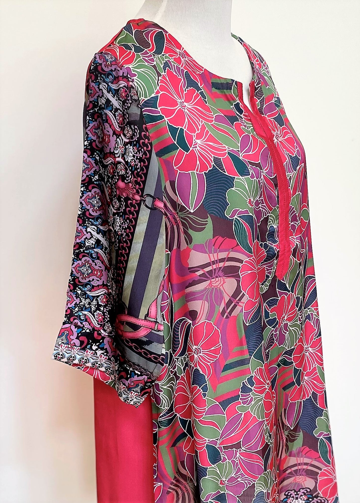 Over Easy Engineered Rose Border Tunic Reorder has arrived!