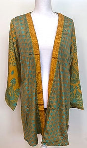 Short Reversible Print Silk Kimono is One of the Best