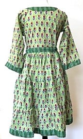 Beautiful Fresh Floral Print Cotton Dress Block Print Short Dress