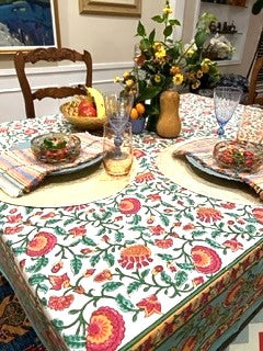 Sunday Dinner Block Print Tabl;e Cloth (60 x 90)