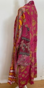 One of a Kind Mixed Print Cotton Artisan  Kimono (Rose)