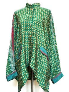 Luxe Silk Tunic: Favorite of the Season (Green/Turquoise)