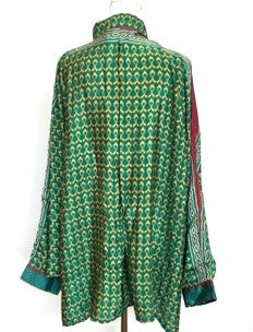 Luxe Silk Tunic: Favorite of the Season (Green/Turquoise)