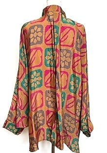 Luxe Silk Tunic: Favorite of the Season (Bronze/Turquoise)