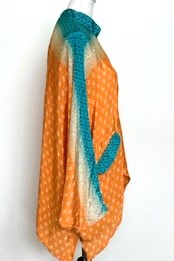 Luxe Silk Tunic: Favorite of the Season (Orange/Aqua)