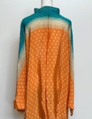 Luxe Silk Tunic: Favorite of the Season (Orange/Aqua)