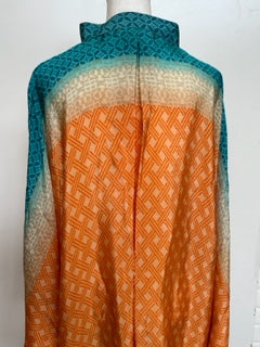 Luxe Silk Tunic: Favorite of the Season (Orange/Aqua)