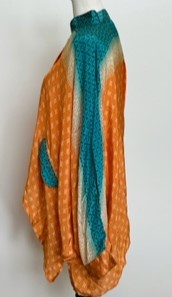Luxe Silk Tunic: Favorite of the Season (Orange/Aqua)