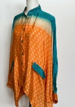 Luxe Silk Tunic: Favorite of the Season (Orange/Aqua)