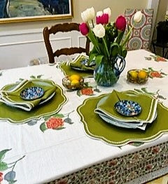 Uptown Elegance With Specialty Placemats/Napkins on Simple Block Print