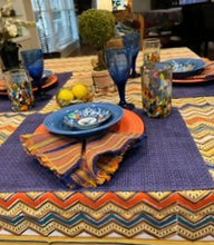 Rick Rack Block Print Table Cloth Is Rich With Color