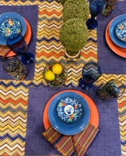 Rick Rack Block Print Table Cloth Is Rich With Color