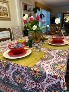 Block Printing At It's Finest. The Stage Is Set For A 5 Star Dinner.