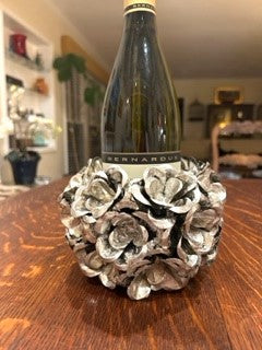 Unique Wine Holder and Matching Candle Holders