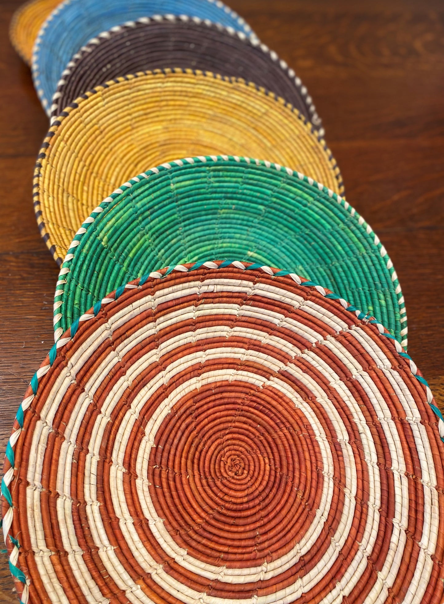 Woven Rattan Chargers in a variety of colors (sets of 4)
