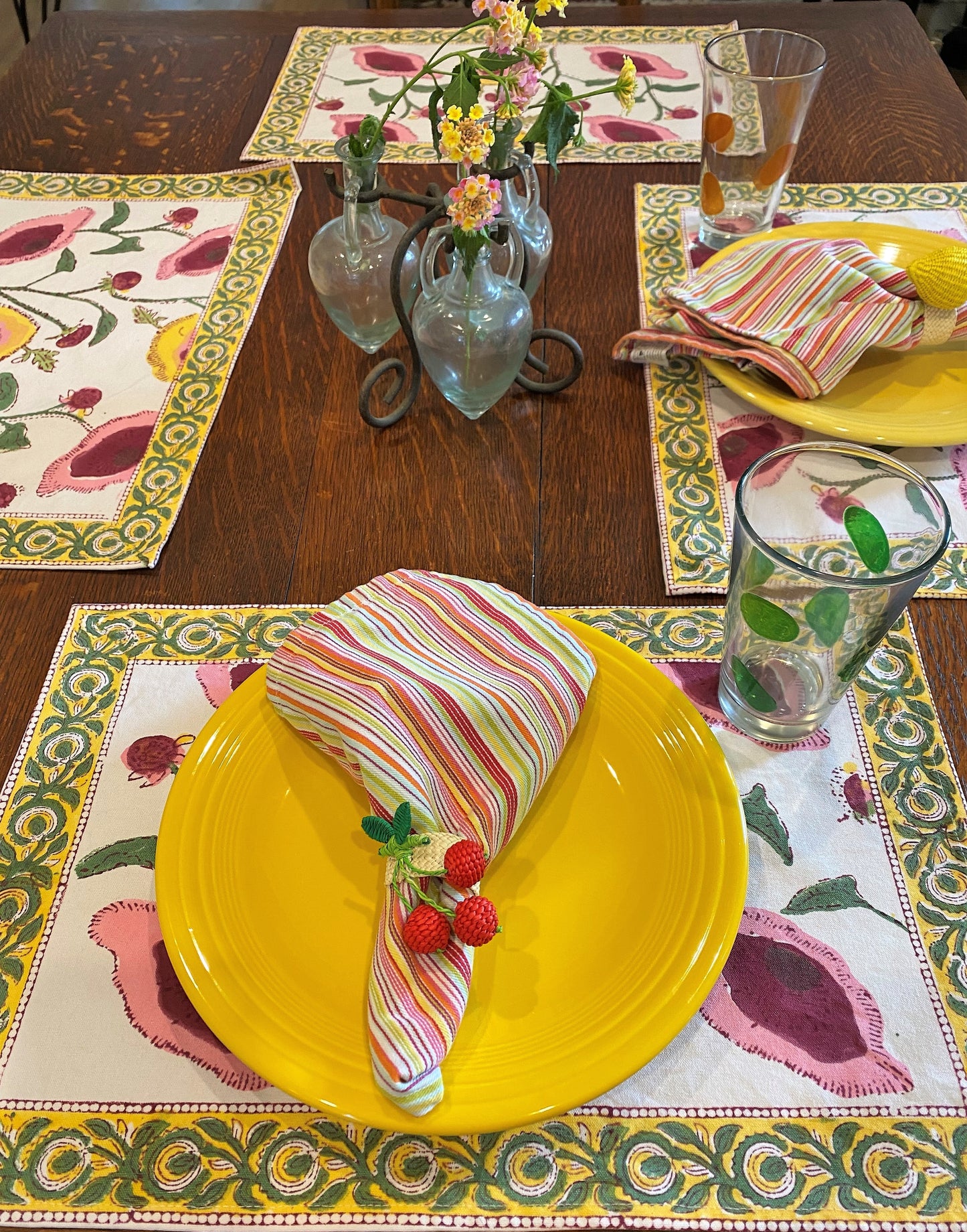 Our Mandalay Summer Tablecloth is welcoming and festive.