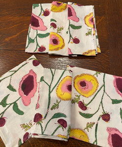 Cloth Table Napkins to Coordinate  Sold in Sets of 4