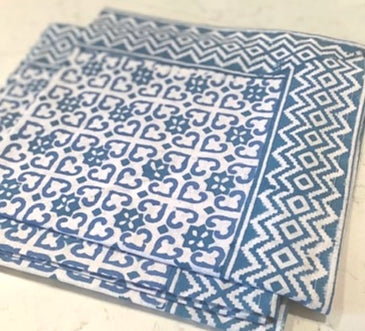 Blue Geometric Print Napkins to match Tablecloth