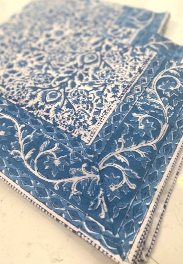 Blue Vine Napkins matching the Blue Vine Tablecloth.